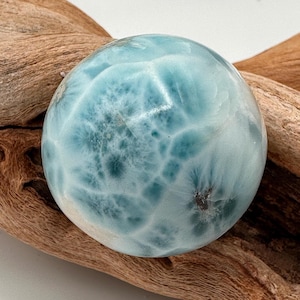 AAA Larimar Sphere: Polished Atlantis Stone from Dominican Republic