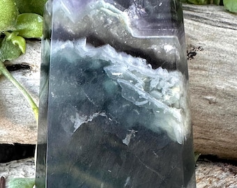 ブルーフローライトタワー、青よりも緑が強い、商品の詳細をお読み