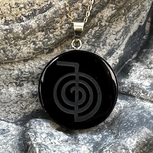 Exceptional Quality Obsidian "Cho Ku Rei" Pendant from Mexico