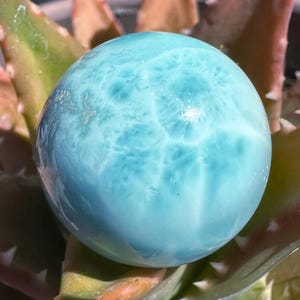 AAA Larimar Sphere: Polished Atlantis Stone, Dominican Republic