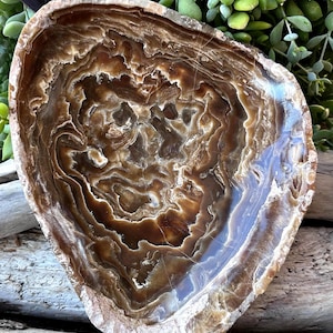 Hand Carved Onyx Bowl: Polished Stone Decor from Mexico