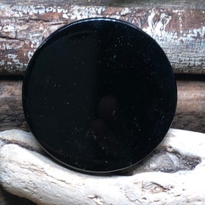 Black Obsidian Disc / Polished Obsidian Scrying Mirror From Mexico