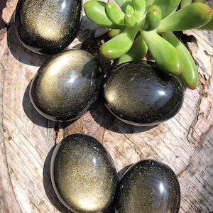 Beautiful Exceptional Quality Gold Sheen Obsidian Pebbles aka "Wizard Stone" from Mexico