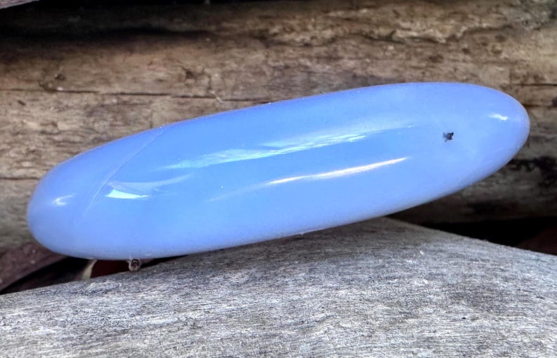 Soothing Blue Chalcedony Palmstone from China image 3