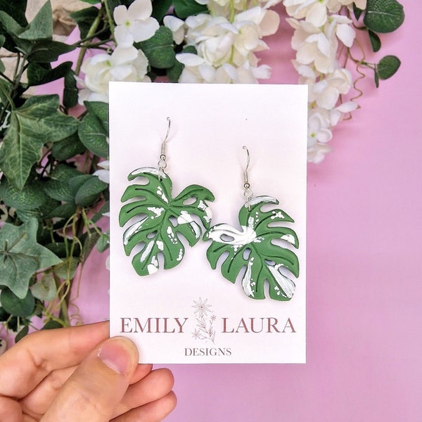 Leaves Collection - Handmade Polymer Clay Earrings - Monstera, Small Leaf, Alocasia, Heart Lilypad - UK Artisan Jewellery