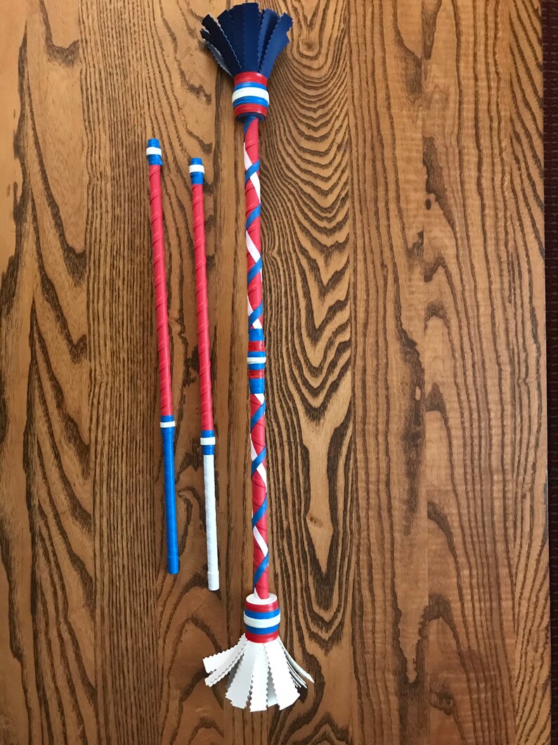 Crimson White /& Indigo Juggling Flower Devil Rhythm Hand Luna Sticks Stix Hippie Light Baton Glow in the Dark