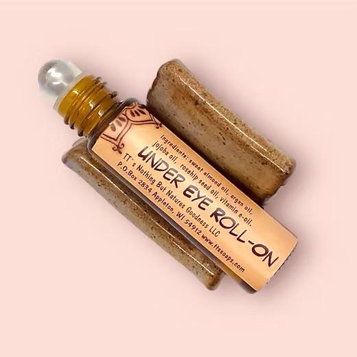Suero para ojos en roll-on vegano para debajo de los ojos