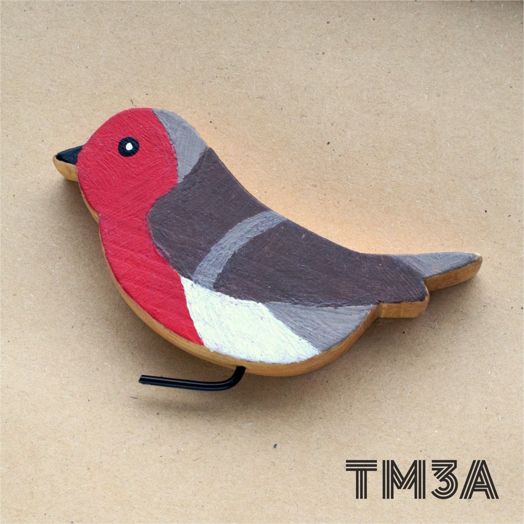 Robin Magnet European Robin Wooden Magnet | Hand Painted Robin Magnet | Robin Magnet ...