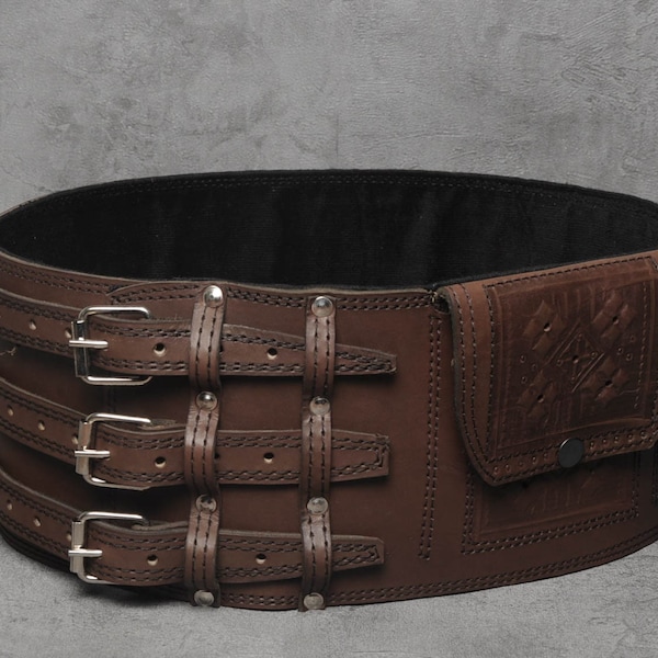 Mens wide leather belt, genuine leather corset belt, renaissance belt corset, leather cosplay belt, medieval kidney belt