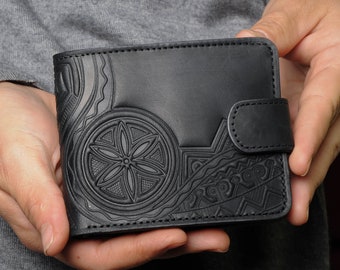 Black leather wallet, leather wallet for men, pocket wallet men, small wallet men's, genuine leather wallet, leather billfold