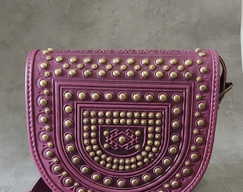 Purple leather purse, messenger bag, purple shoulder bag, crossbody bag womens, genuine leather bag, purse womens, shoulder leather bag
