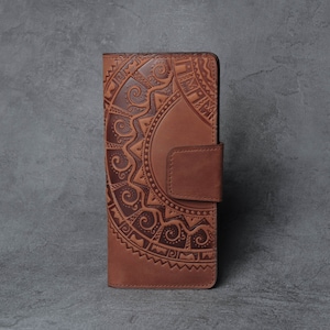 Cartera de piel marrón, cartera de piel suave, cartera de piel boho, cartera con monedero, cartera de piel auténtica, cartera de mano, cartera de mujer