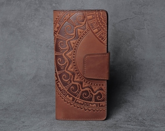 Brown leather wallet, soft leather wallet, boho wallet leather, wallet with coin pocket, genuine leather wallet, clutch wallet, women wallet