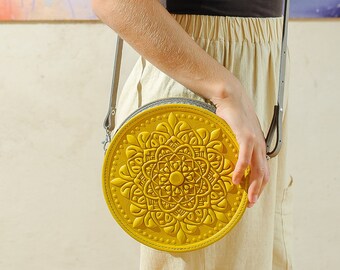 yellow round purse