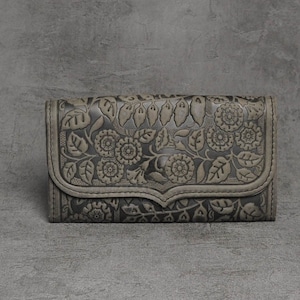 gray leather wallet, soft leather wallet, boho wallet leather, genuine leather wallet, genuine leather wallet, clutch wallet
