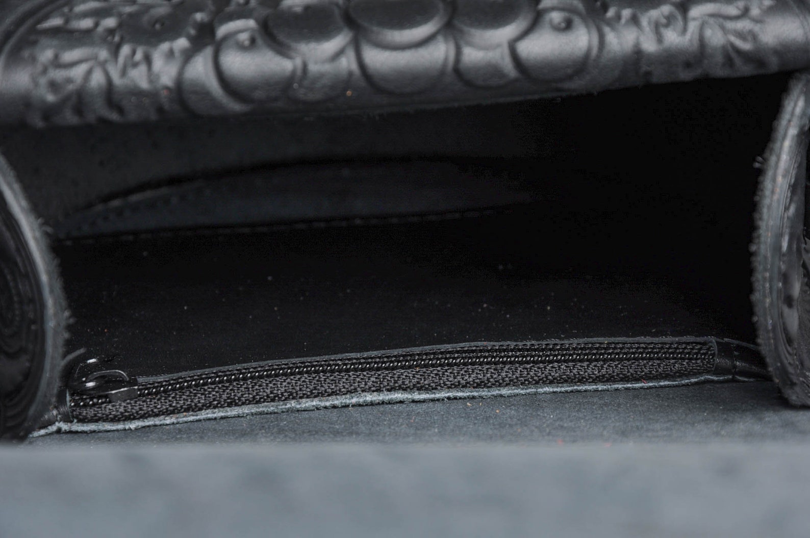 Black Bag With Metal Round Leather Bag Embossed Bag Black Etsy