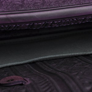Purple leather satchel bag, genuine leather bag, embossed leather bag, leather brief case, crossbody bag, shoulder bag, capacious bag image 7
