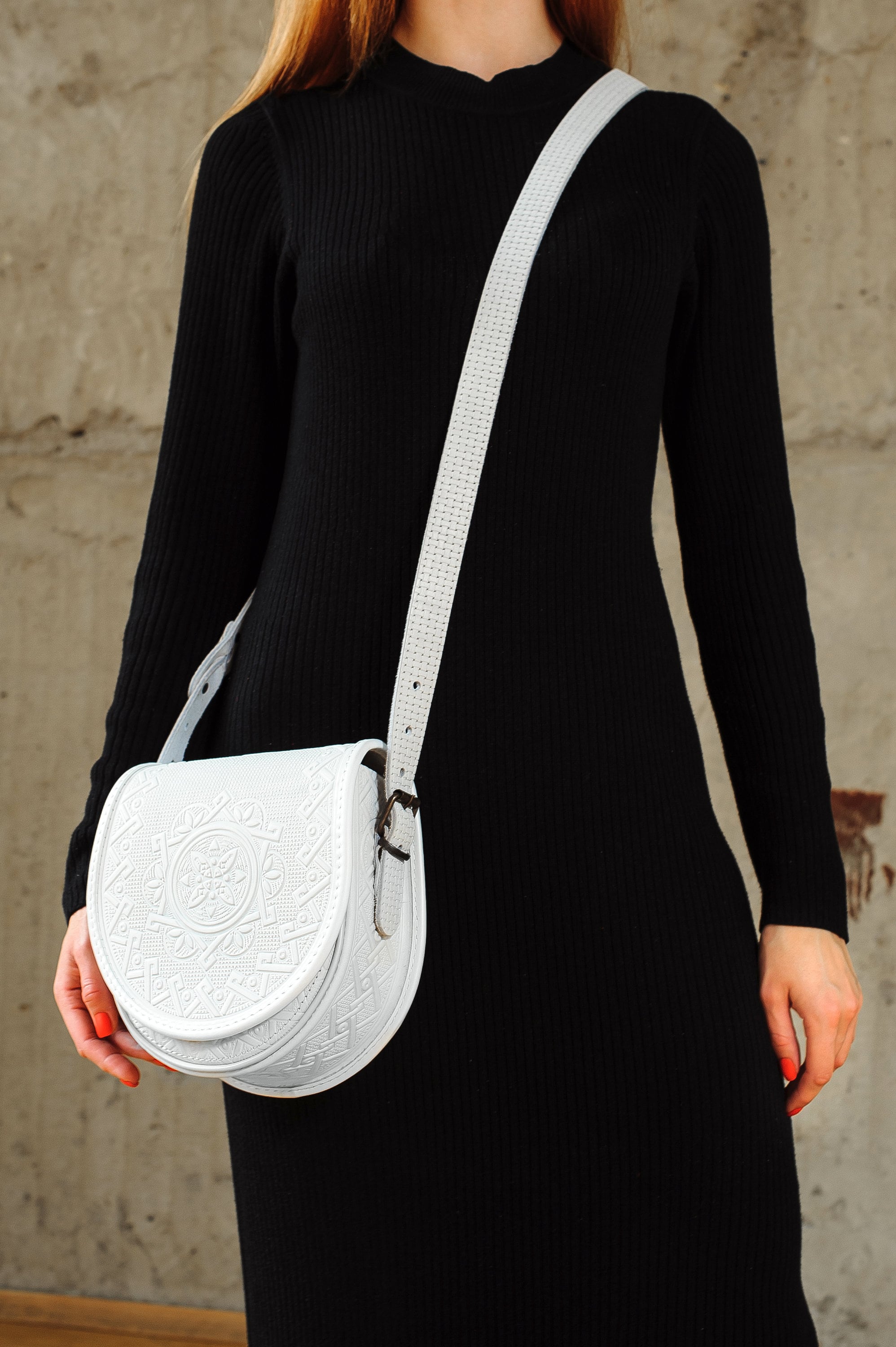 White leather shoulder bag crossbody bag genuine leather Etsy