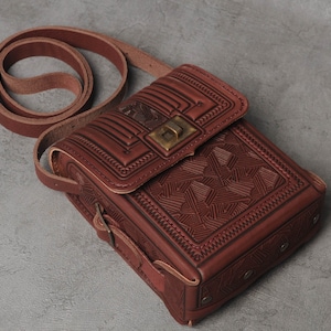 Petit sac en cuir bordeaux, petit sac à main cartable, sac à bandoulière en cuir véritable, sac à bandoulière pour hommes, sac messager en cuir, cadeau pour lui