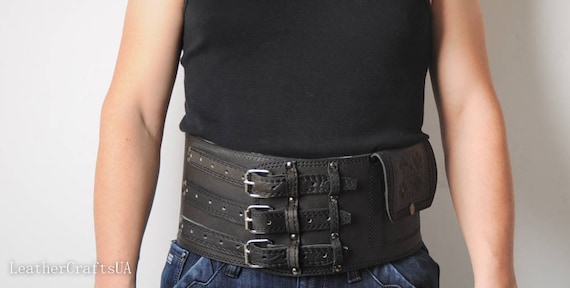 Wide Waist Leather Belt