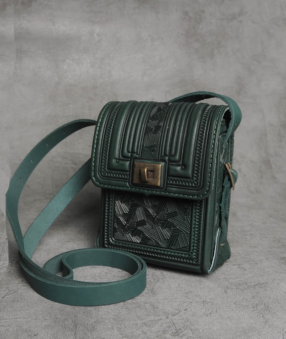 Green Small Bag for Him Small Satchel Purse Genuine Leather Shoulder Bag Men s Shoulder Bag Leather Messenger Bag Gift for Him Etsy Ireland