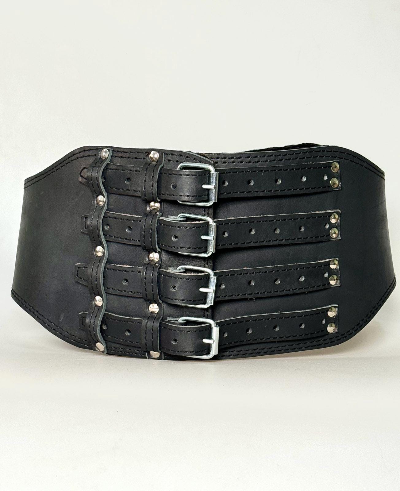 Women Fashion Knot Leather Belt for Dress Rivets Wide