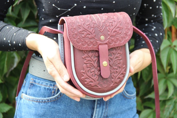 Bordeaux Small Purse Leather Mini Purse Small Feminine Bag Embossed Leather Shoulder Bag Women Embossed Leather Purse Gift for Girl Etsy Ireland