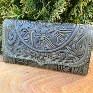 Green leather wallet, soft leather wallet, boho wallet leather, genuine leather wallet, genuine leather wallet, clutch wallet