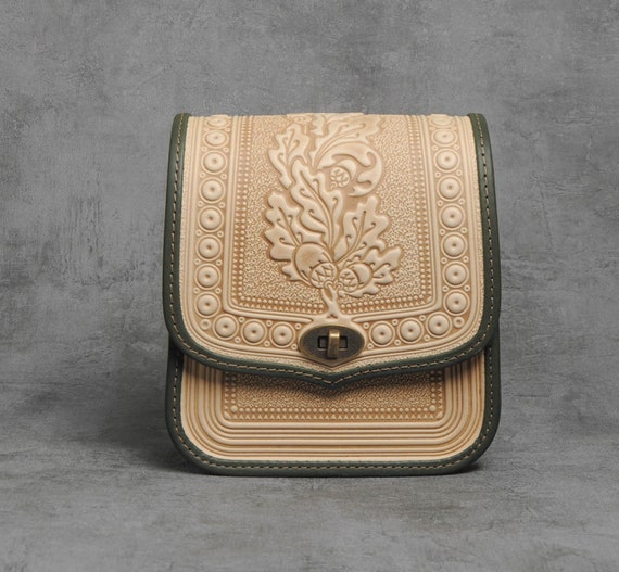 Beige Leather Purse Hot Tooled Leather Embossed Leather Bag Crossbody Bag Shoulder Leather Bag Beige Bag Messenger Bag Gift for Her Etsy Canada