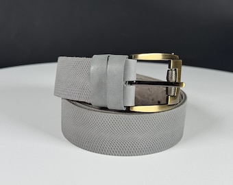 Vintage per Se Gray Leather Belt - Size XS (27” - 29” Waist  display picture 2