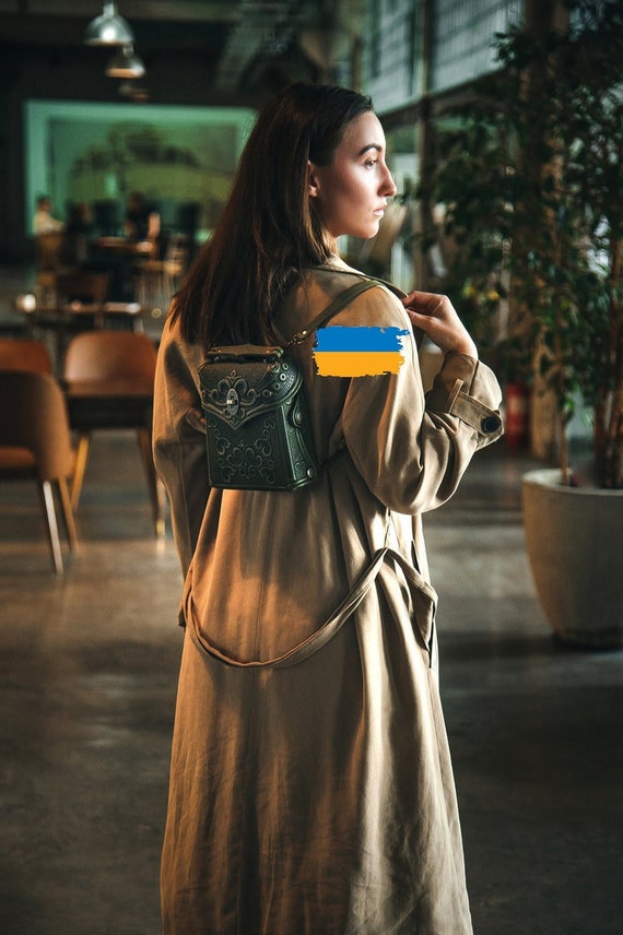 boho mini backpack purse Embossed Leather Mini Backpack: Boho Rucksack Purse