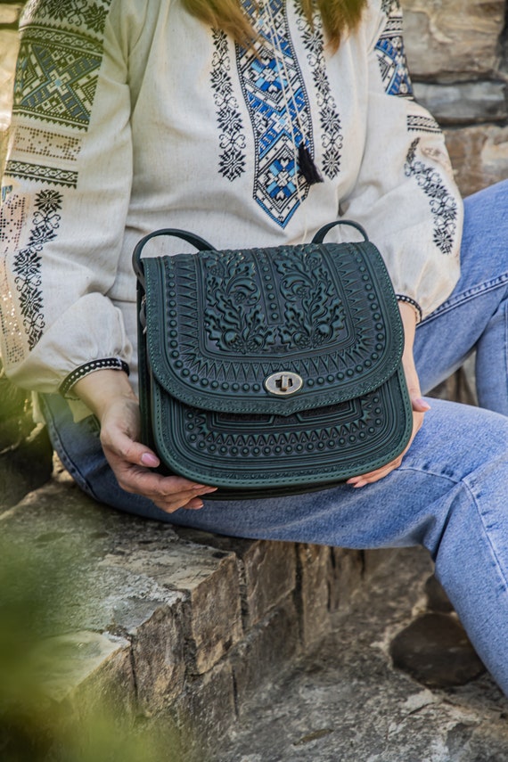 Groene leren tas hotsell