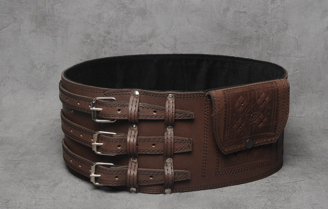 Mens Wide Leather Belt, Genuine Leather Corset Belt, Renaissance Belt ...