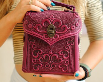Vintage Style Backpack Purse, Leather Multipurpose Design 
