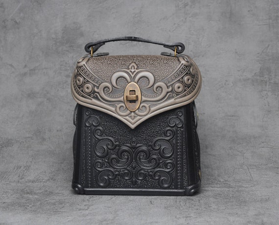 Embossed Leather Backpack Purse: Convertible Boho Bag - Etsy display picture 3