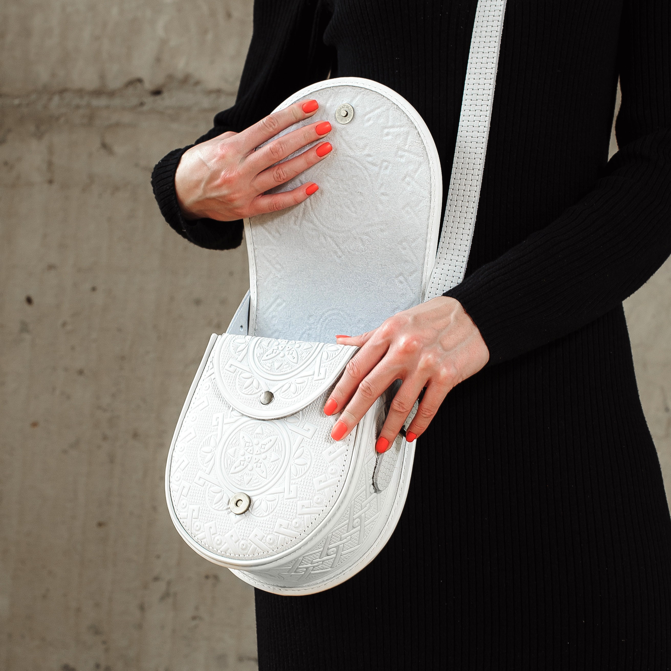 White leather shoulder bag crossbody bag genuine leather Etsy