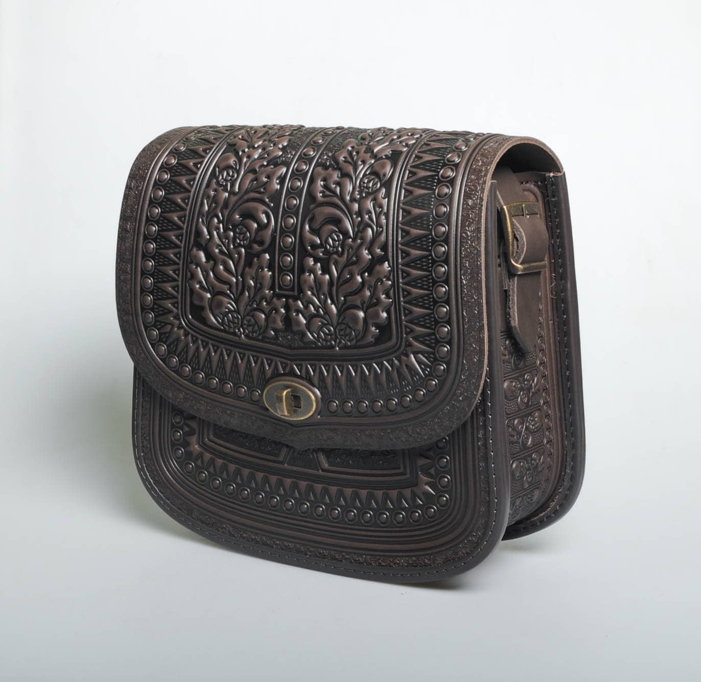 【爆売りセール開催中！】 Big Bag Leather Genuine Bag, Messenger Brown Bag, Leather バッグ
