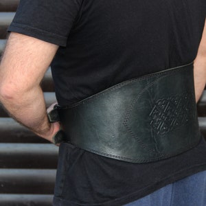 Mens wide black leather belt, genuine leather corset belt, renaissance belt corset, kidney belt for long motorcycle rides,  20 cm (7.8&#39;)