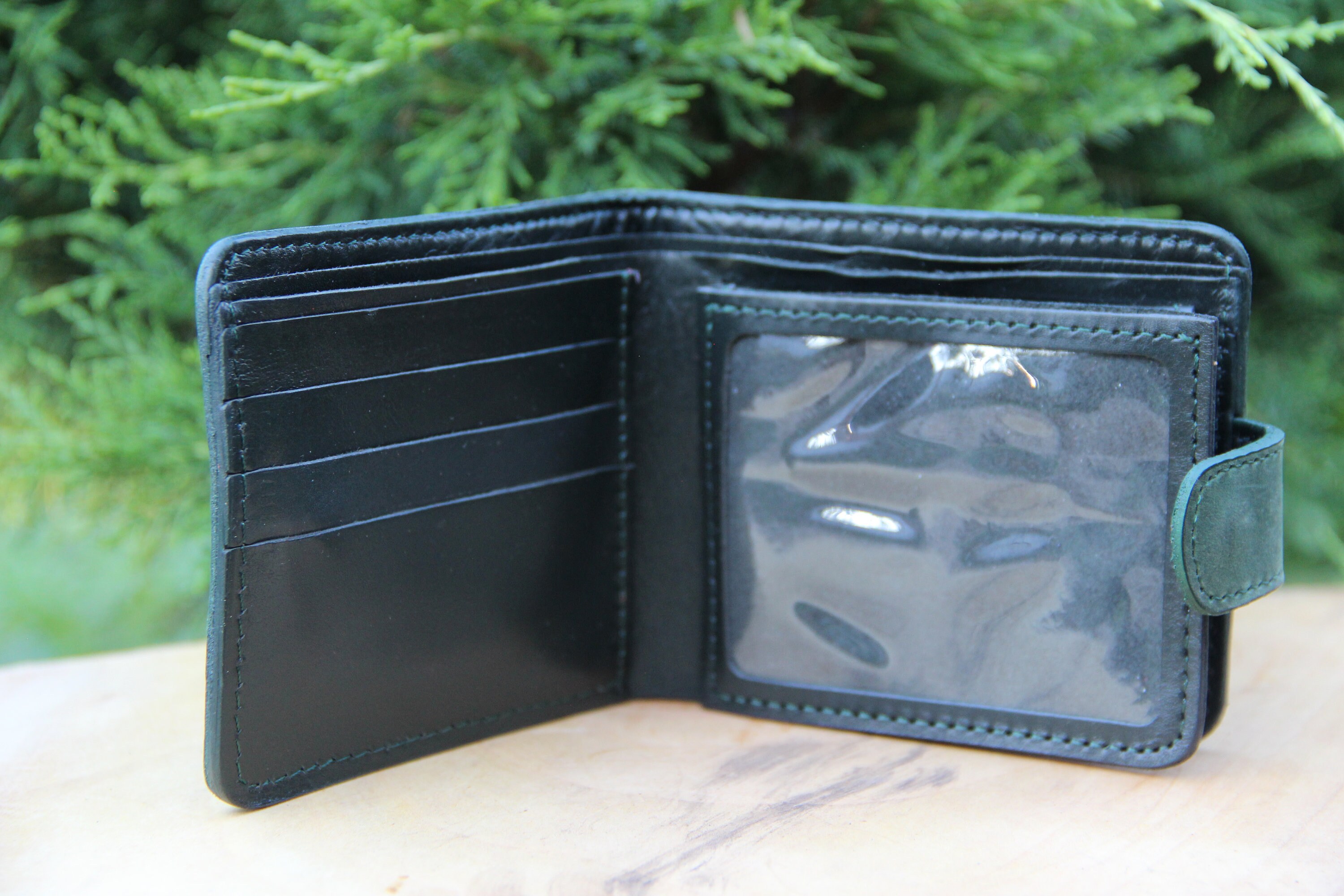 Autumn Owl Park Bench Small Women's Wallet - Vegan Leather With Zipper Coin Pocket - View #5