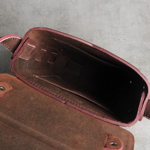 Leather tablet bag mens, brown backpack mens, tablet leather bag A5, vertical messenger bag, brown tablet bag, unique leather bag image 5