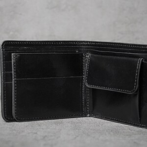 Cartera de cuero negro, billetera de cuero para hombres, billetera de bolsillo para hombres, billetera pequeña para hombres, billetera de cuero genuino, billetera de cuero imagen 6