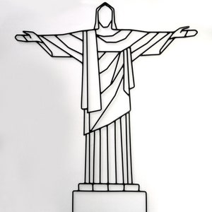 Cristo Redentor Wall Art, Metal Wall Decor, Cristo Redentor Decor, Geometric Statue Christ the Redeemer, Travel lovers gift, Rio de Janeiro