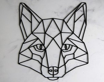 Fox Wall Decor, Geometric Fox decor, Geometric animal, Wire Fox Decor, Minimalist Design, Nursery Wall Decor, Metal Wall art, Forest Theme