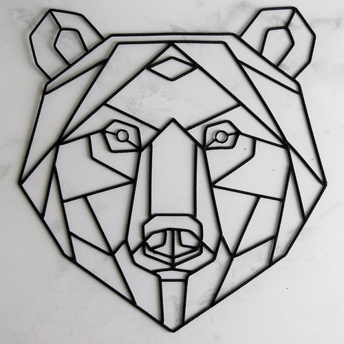 Bear Wall Decor Geometric Bear Decor Geometric Animal Wire Etsy