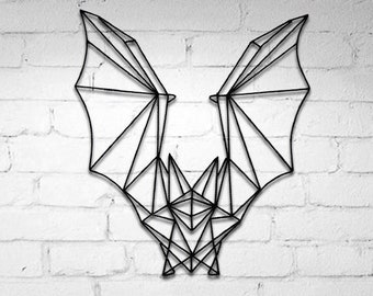 Halloween Wall Decor, Bat Wall Hanging, Halloween Wall Hanging, Geometric Bat, Helloween Bat, Wire Wall art, Gothic Wall Art, Halloween Gift