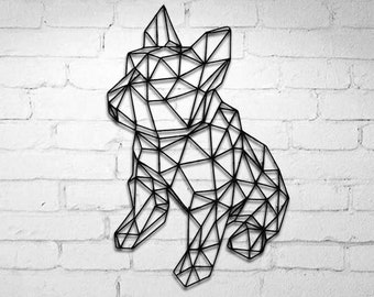 Geometric Bulldog Wall Decor, Geometric dog, Wire Dog, Minimalist Design, French Bulldog decor, Dog's lovers gift, Metal Boston terrier