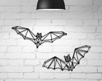 Bat Wall Gothic Decor, Halloween Wall Hanging, 3D Wall Decor, Geometric Bat Wall art, Helloween Bat, Wire Wall art, Bat wall decor, Gothic