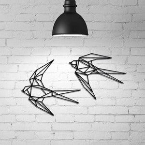 Swallow Wall Decor, Geometric Bird, Bird gift idea, Swallow Bird Wall decor, Metal Bird Decor, Wire Wall art, Flying birds wall decor, Swift
