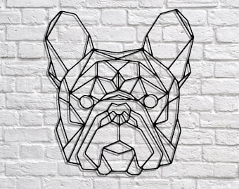 Geometric Bulldog Wall Decor, Geometric dog, Wire Dog, French Bulldog art, French Bulldog decor, Dog's lovers gift, Metal Boston terrier