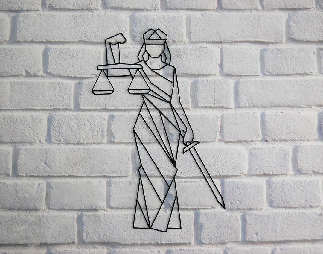 Metal Wall Art Lady Justice, Femida Themis, Attorney Office Decor ...